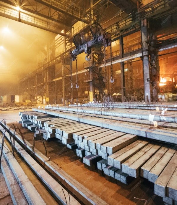 Digital platform transforming global metal trading operations.Steelbridge Export leveraging technology for metal procurement. Supply chain dashboard for global metal import and export solutions. EPCF model in action within digital metal trading industry. Modern warehouse integrated with digital logistics system.