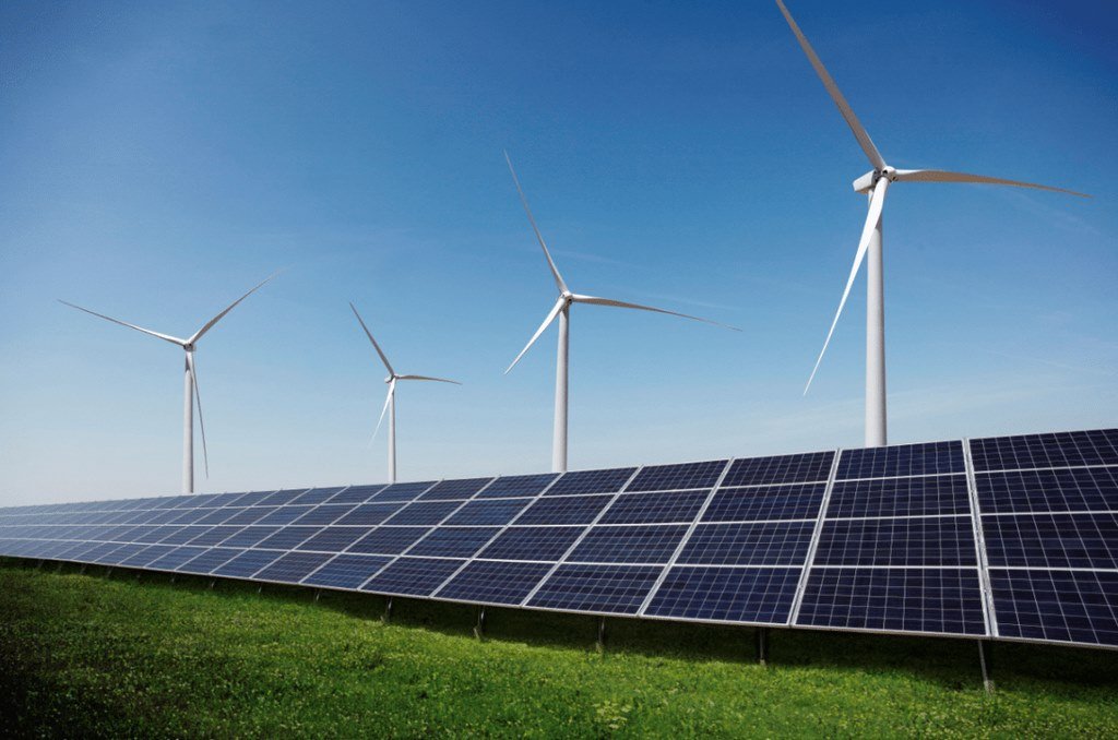 Institutional investor reviewing PV panels integration in a diversified clean energy portfolio.
