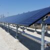 Utility-scale solar PV panels integrated into modern urban infrastructure design.
