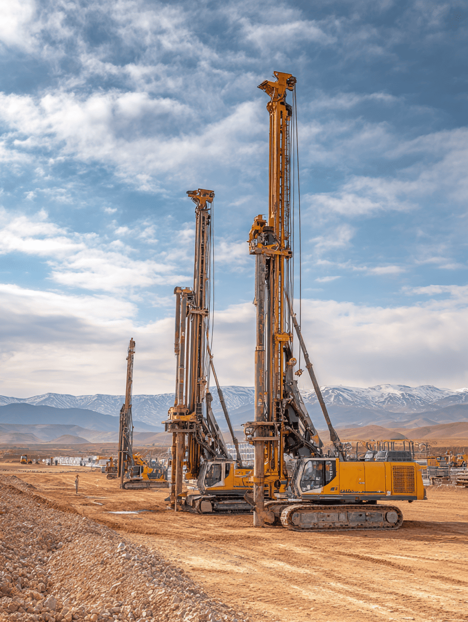 Pile drivers supplied by Steelbridge Export for the Kaig Solar Power Plant in Turkey, enhancing photovoltaic installation efficiency in 2025.