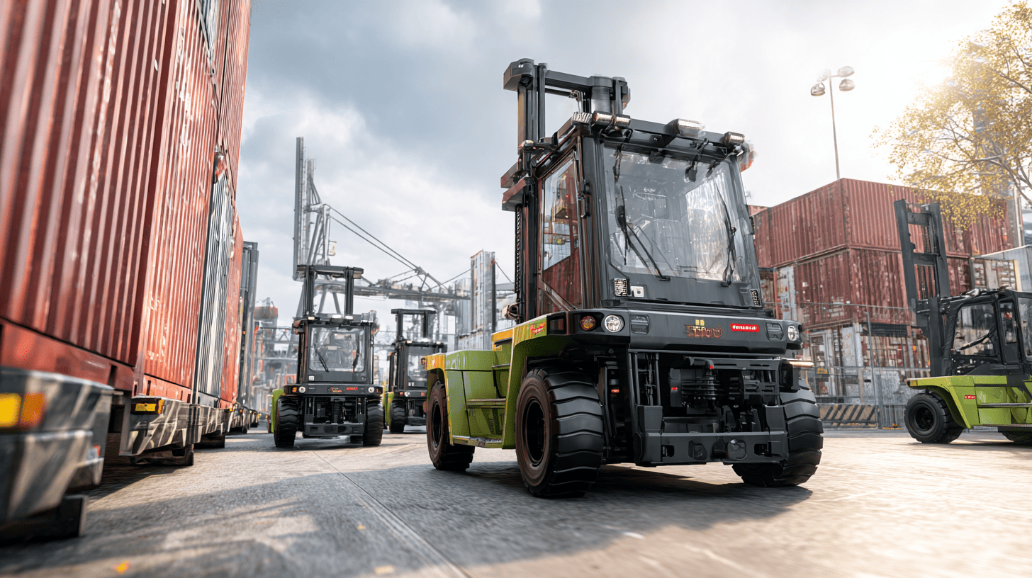 Industrial forklifts exported to Turkey by Steelbridge Export for logistics and infrastructure projects in 2025.