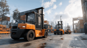 Industrial forklifts exported to Turkey by Steelbridge Export for logistics and infrastructure projects in 2025.