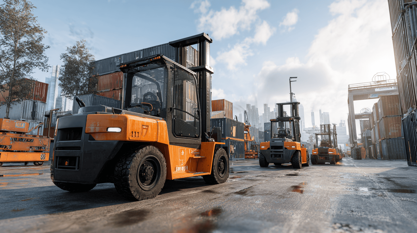 Industrial forklifts exported to Turkey by Steelbridge Export for logistics and infrastructure projects in 2025.