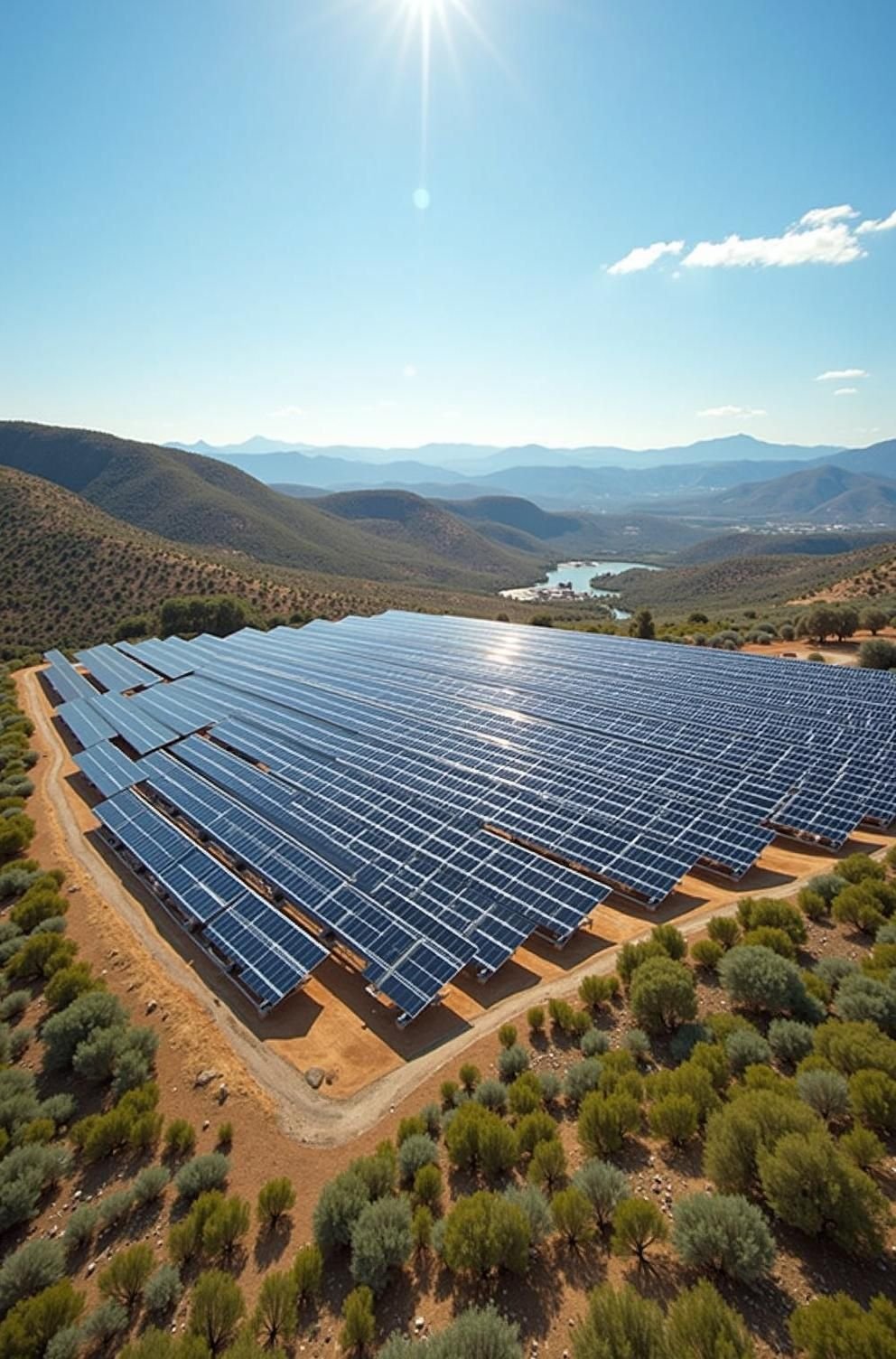 “Technicians inspecting solar panels and batteries at a modern solar power plant — Steelbridge Export, reliable solar equipment supplier.”